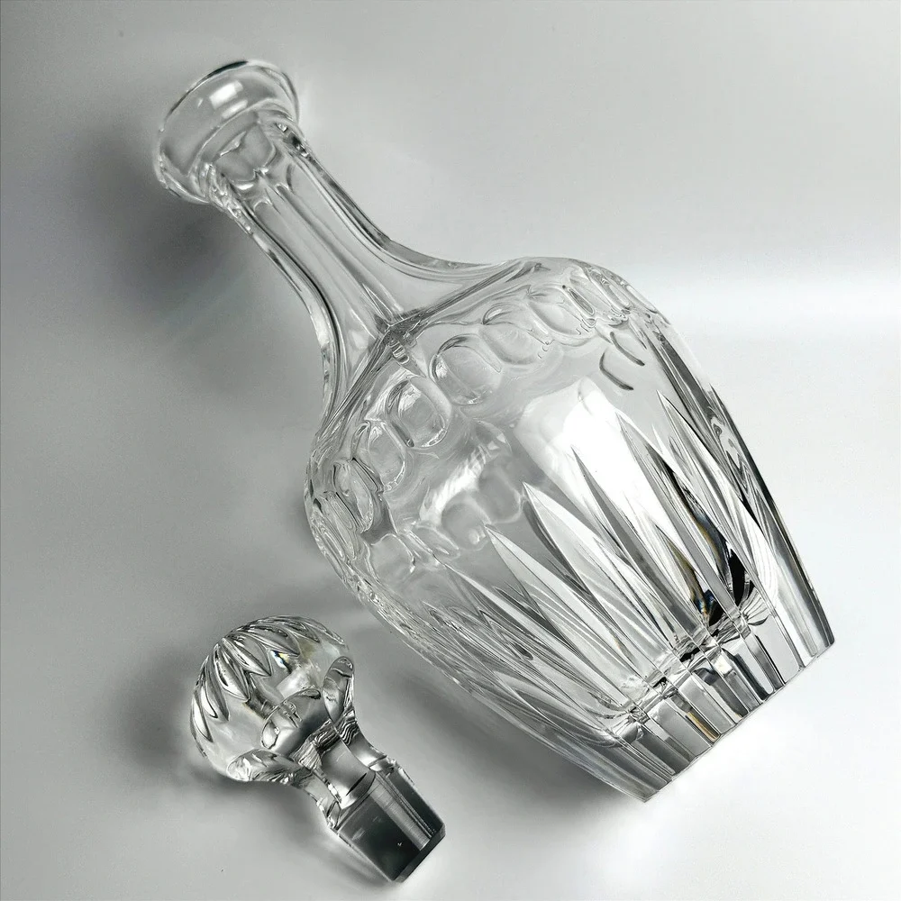 Vintage Cut Crystal Decanter Glass Stopper Whiskey Liquor Barware over 12
